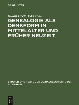 cover image of Genealogie als Denkform in Mittelalter und Früher Neuzeit